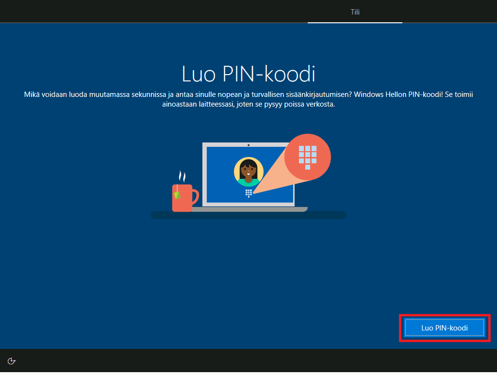 Windows 10 pin-koodi.
